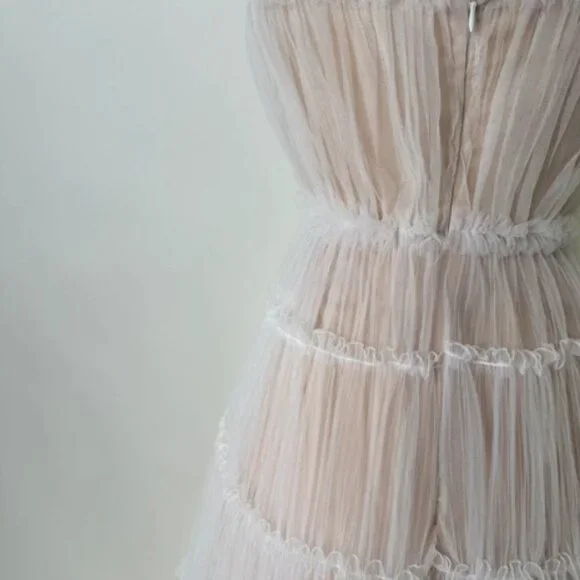 Brand New US 4 Anna Augusta White Maxi Evening Dress with Nude Lining - Picture 5 of 8